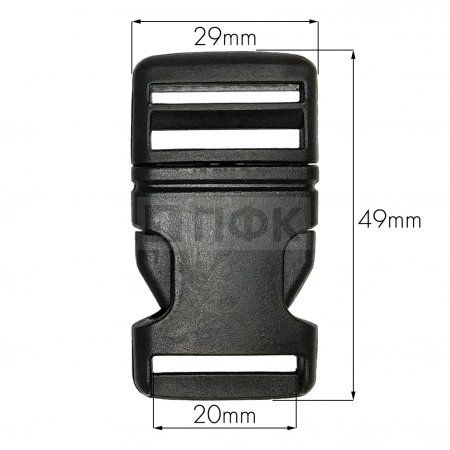 Фастекс (защелка-трезубец) арт.8921 ПП 20мм цв черный (уп 500/5000шт)