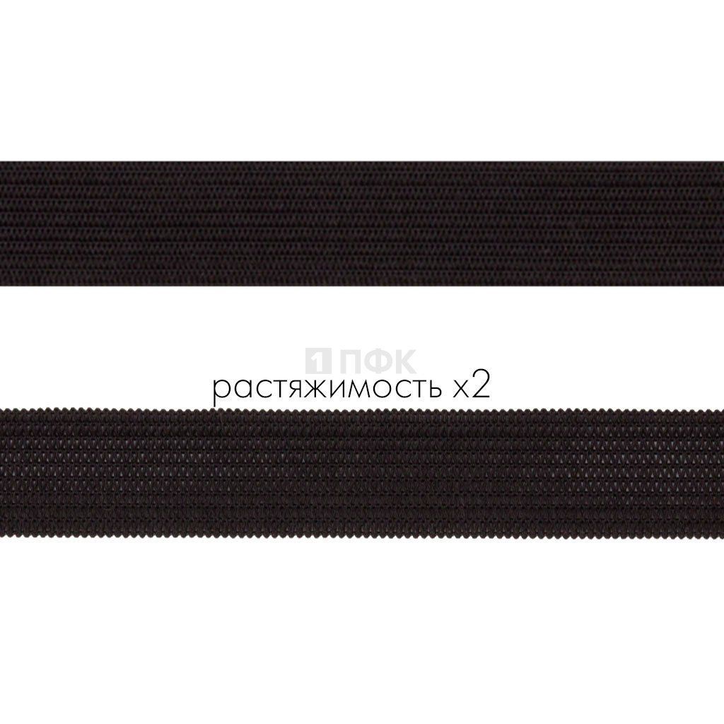 Резинка вязанная 15мм 6 гр/м цв черный (рул 40м/уп 400м)