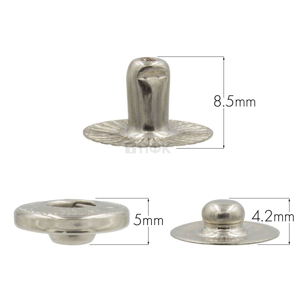 3 Части кнопки для одежды 15мм Альфа нерж цв никель (уп 720шт) BUTTONI