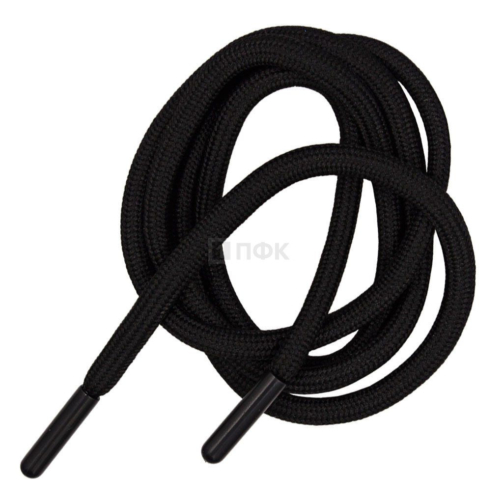 Шнурок 6мм 90см цв 322 черный (уп 100шт/3000шт)