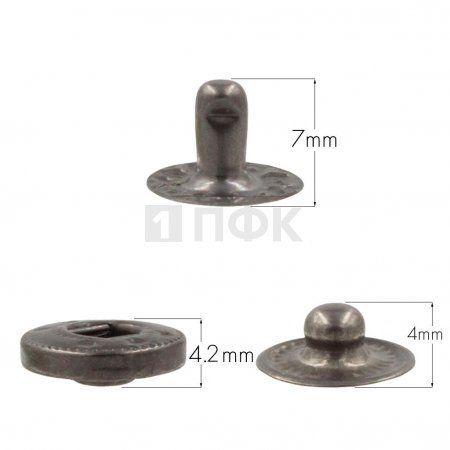 3 Части кнопки для одежды 12,5мм Альфа нерж цв никель тем (уп 1440шт) DNG