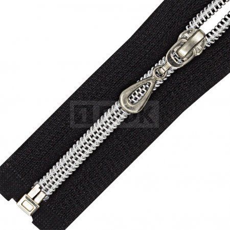 Молния спиральная (витая) тип 7 65см арт.0325 разъем цв 322 зв серебро (уп 100шт)