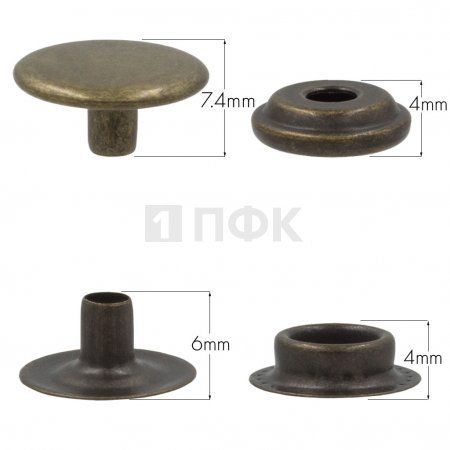 Кнопка для одежды 15мм №61 сталь цв антик (уп 720шт) STRONG