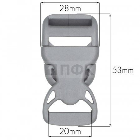 Фастекс НФ-20 (защелка-трезубец) ПА 20мм цв серебро (уп 1000шт)