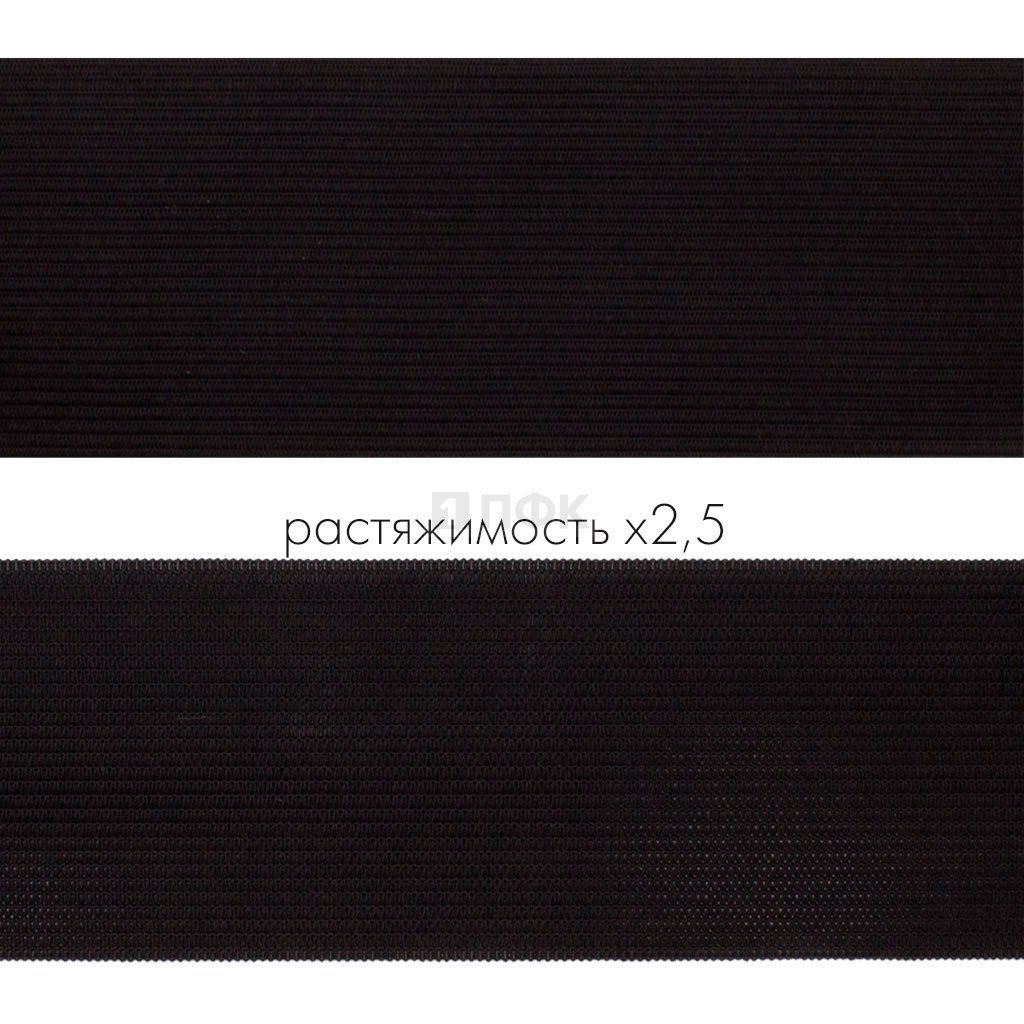 Резинка вязанная 60мм 22.2 гр/м цв черный (рул 40м/уп 200м)