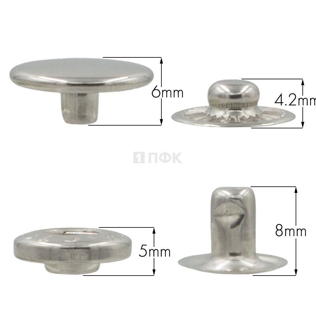 Кнопка для одежды 15мм Альфа нерж цв никель (уп 720шт) STORM