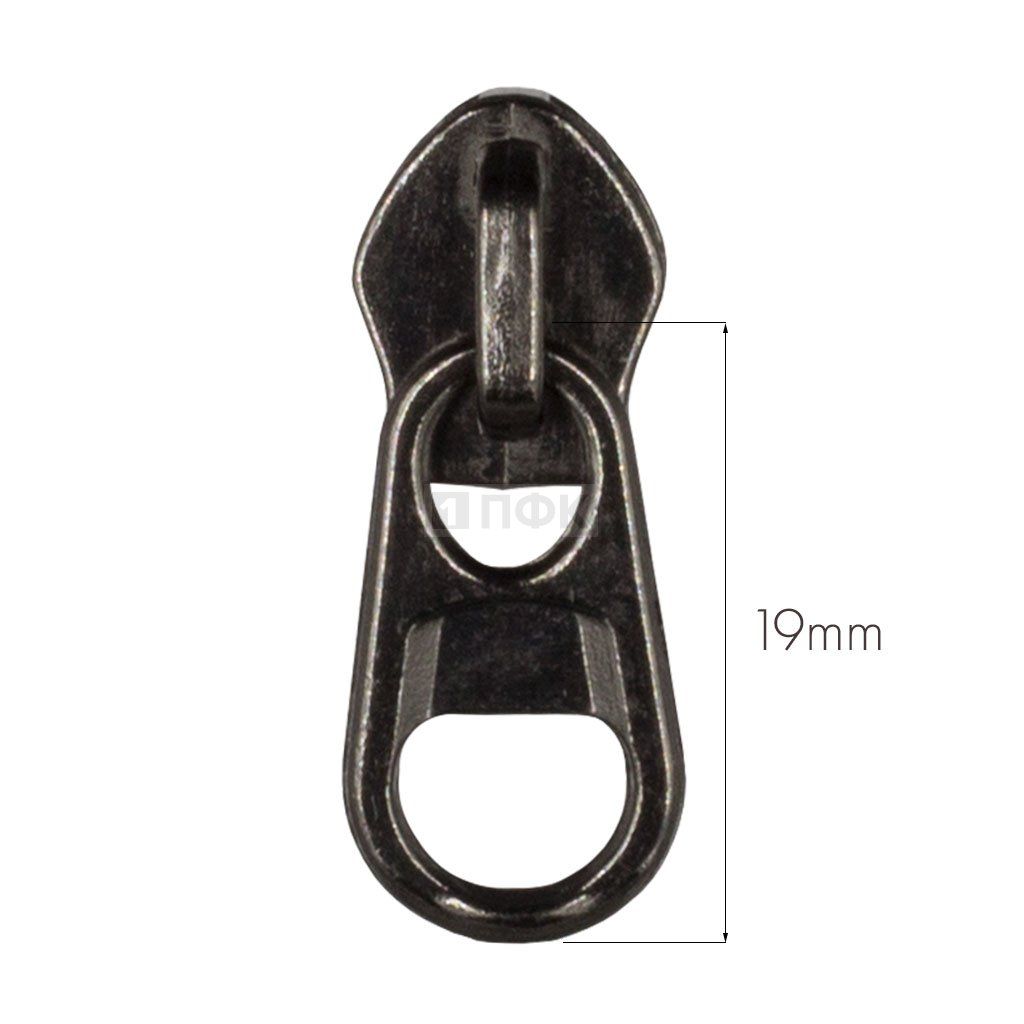 Бегунок для спиральной (витой) молнии тип 5 галант цв никель тем (уп 1000шт/10000шт) арт.NR KKY