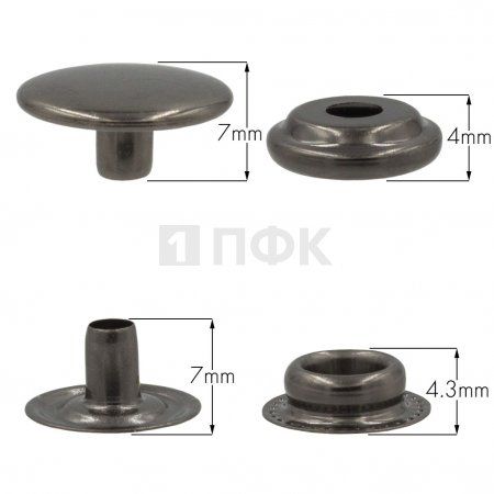 Кнопка для одежды 15мм №61 сталь цв никель тем (уп 720шт) NEW STAR