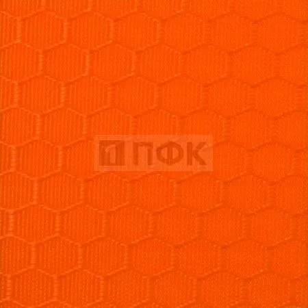 Ткань Oxford 300D PU1000 155гр/м2 Соты шир 150см цв S-02 неон-оранж. (рул 100м)