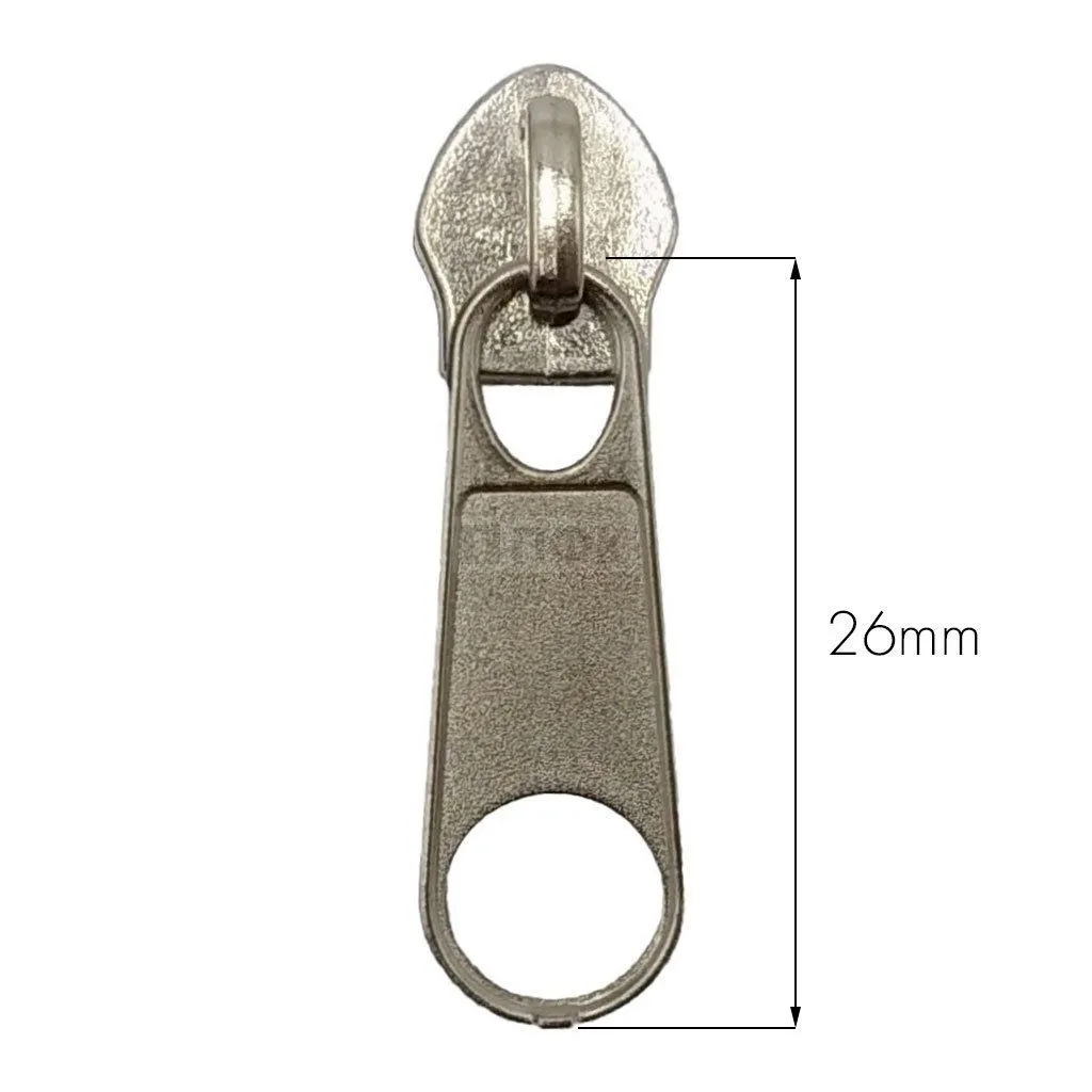 Бегунок для спиральной (витой) молнии тип 5 галант цв никель (уп 500шт/10000шт)2,3гр УЛУЧШЕННЫЙ