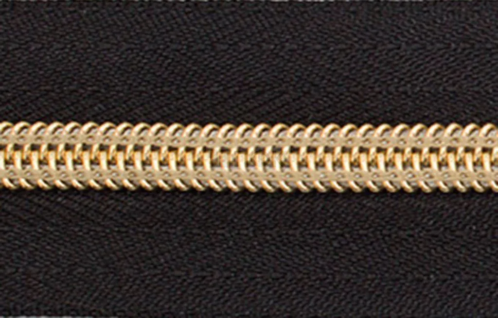 Рулонная молния спиральная (витая) тип 5 декоративная цв 322 зв Rus Gold (рул 200м/уп 2000м)